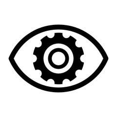 Industry and vision concepts, industrial concepts. Creative gear with eye silhouette symbol on background. Vector illustration.