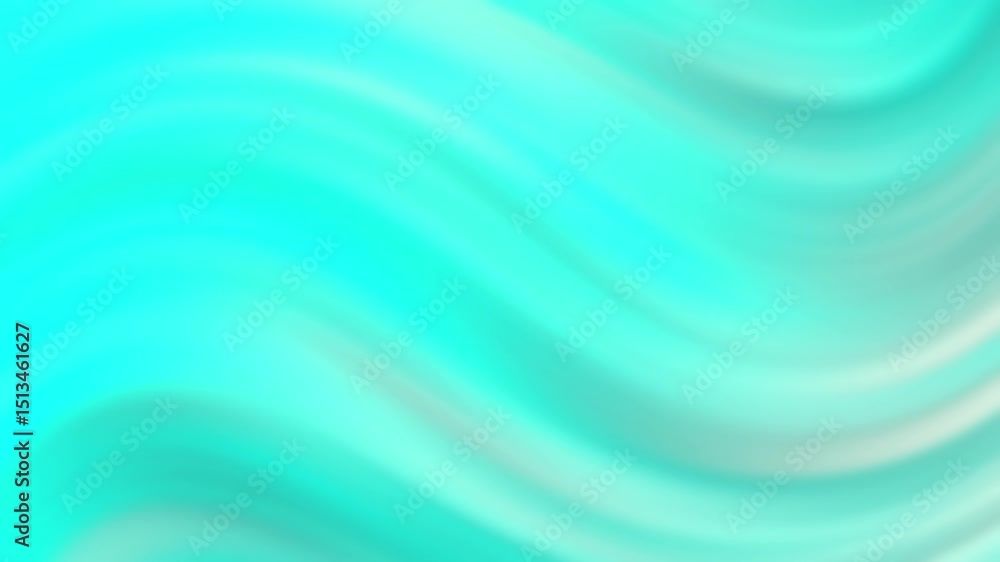 Poster a smooth turquoise and white abstract gradient with flowing wavy lines creating a calming visual eff