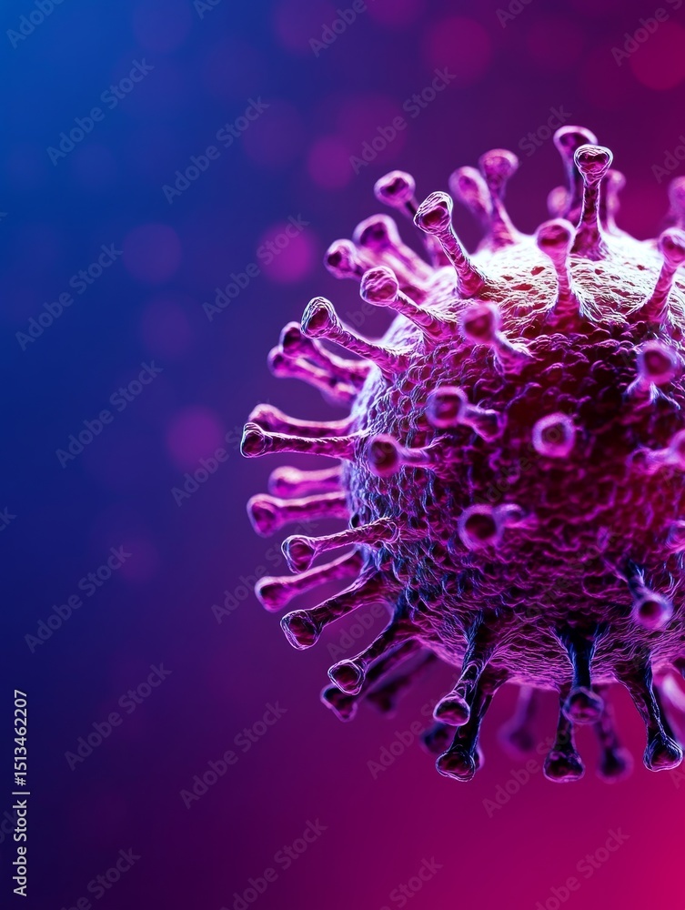 Aufkleber microscopic virus particle illustration - intricate 3d render of a virus particle, symbolizing infec