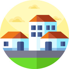 townhouse illustration on a white background  