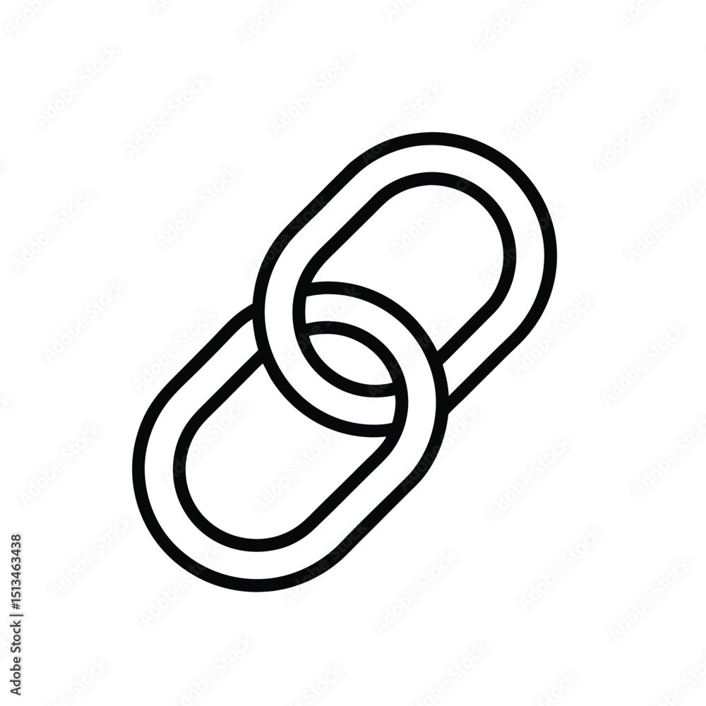 Aufkleber two connected chain links in simple outline style representing connection unity and strength concept