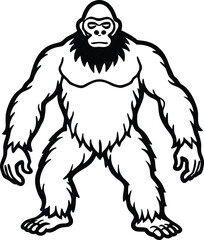 Obraz premium vector illustration of Bigfoot on white background 