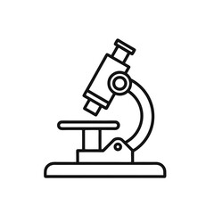 Simple Microscope Outline Illustration for Science Education Biology and Research Projects and Designs in Black and White