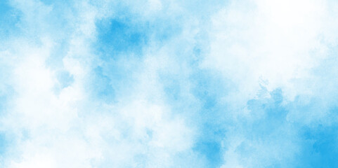 Light sky blue shades watercolor background, the summer heaven is colorful clearing day blurred and grainy blue powder explosion on white background, abstract blue watercolor grunge texture.