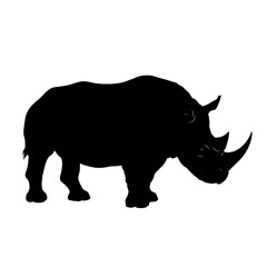 Rhino silhouette outline drawing isolated on transparent background