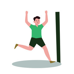 vector man running to the finish line