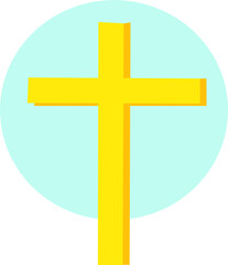 Kościół i krzyż – religijna ilustracja wektorowa