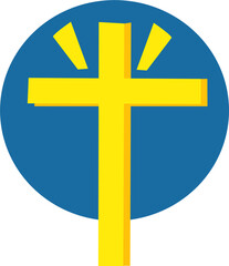 Kościół i krzyż – religijna ilustracja wektorowa