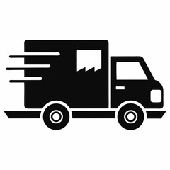 vector delivery truck Vector icon illustration silhouette Graphics design image white background
