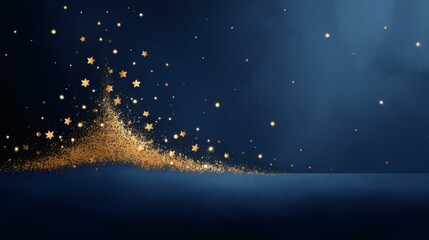Obraz premium Gold Glitter Stars Christmas Background