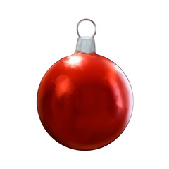 illustration boule Boule de noel rouge d&eacute;coration png fond transparent