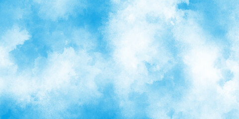 Light sky blue shades watercolor background, the summer heaven is colorful clearing day blurred and grainy blue powder explosion on white background, abstract blue watercolor grunge texture.