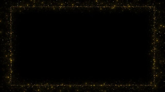 Golden Award money glitter sparkling glitter particles frame Luxury vip backdrop frame title border Copy space royal or grand trendy wedding luxury ceremony event glitter light for wedding, epic retro