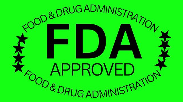 FDA Approved text on Green Background with Stars Video