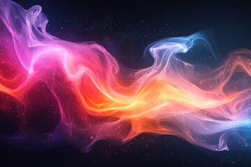 Abstract colorful smoke waves