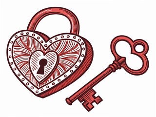 Create a bold, vector illustration of a heart-shaped padlock with a thick, clearly defined stroke.  Focus on clean lines and strong contrast.