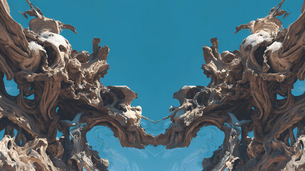 conceptual design for time paradox | spiritual distortion | dreamlike confusion | burnt sienna and cyan | recursive frame composition | elongated limbs | temporal liquefaction | melting form modeling