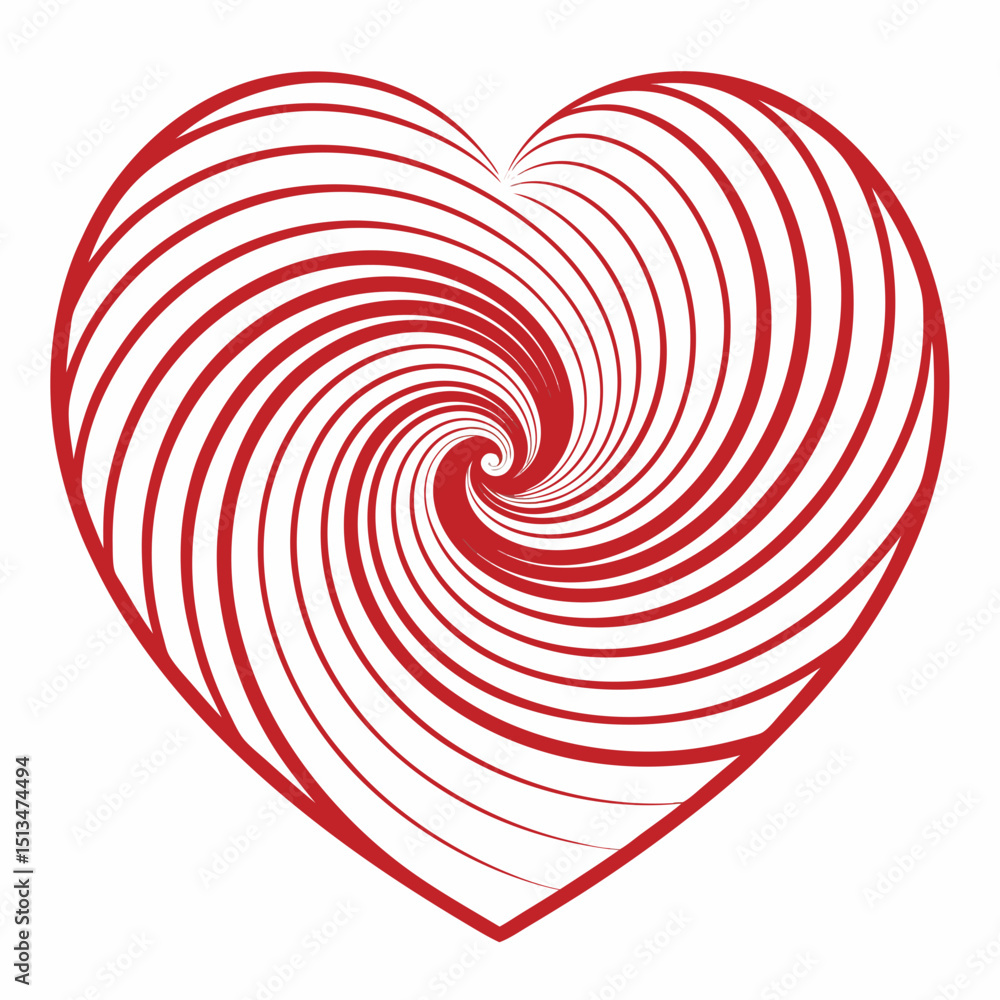 Poster create a bold, vector illustration of a rotating spiral head, emphasizing strong, thick outlines and