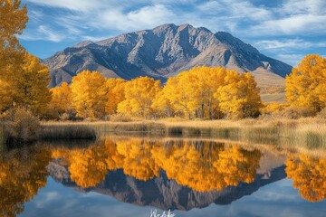 Fototapeta premium Autumnal mountain reflection (1)