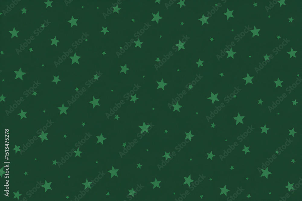 Poster this seamless green background features a delicate pattern of stars, perfect for creating a dreamy a