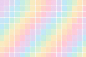 A soft pastel grid pattern with a blend of colors including pink, blue, and yellow. Perfect for backgrounds, digital designs, and creative projects that need a gentle touch.