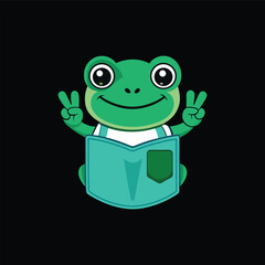 Obraz premium Adorable Frog Reading a Book Peace, Knowledge, and Amphibian Charm