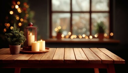 Christmas Festive Wooden Table Decor