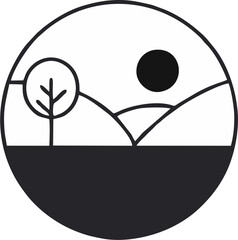 hills mountain sunrise vector...