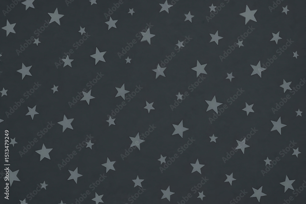 Poster a seamless pattern featuring scattered stars against a dark background, perfect for design projects 