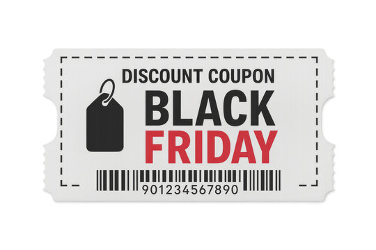 Discount coupon for black friday shopping with transparent background