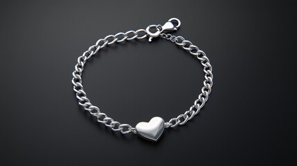 Elegant silver and black pearl necklace on a dark background
