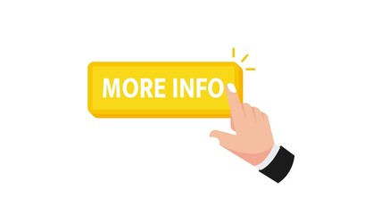 Businessman clicking more info button with white and blue backgrounds - Powered by Adobe