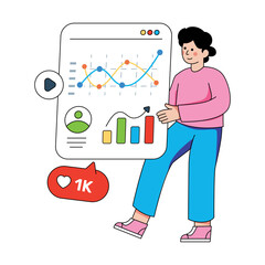 Trendy design illustration of social media traffic 