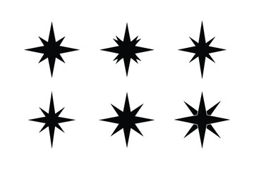 Fototapeta premium set of black silhouettes of stars