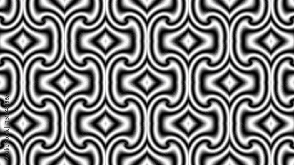 Aufkleber black and white visualisation concept. endless loop video 4k seamless background animation. black an