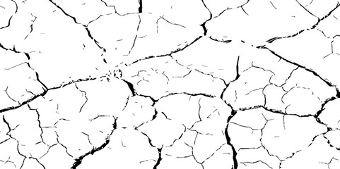 High-Resolution Vector Texture of Dry Cracked Earth with Transparent Background – Grunge Distressed Overlay Featuring Natural Split Lines and Soil Fractures
