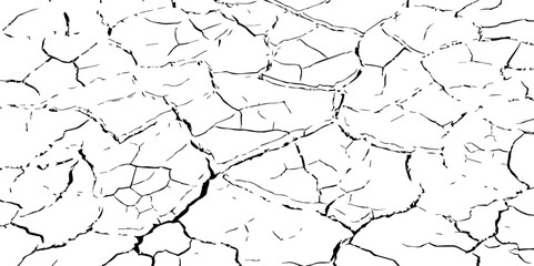 High-Resolution Vector Texture of Dry Cracked Earth with Transparent Background – Grunge Distressed Overlay Featuring Natural Split Lines and Soil Fractures
