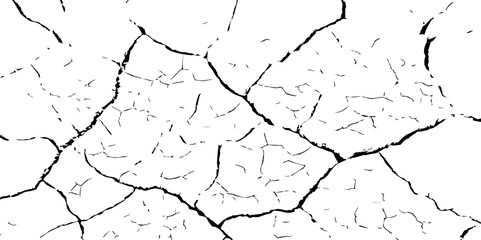 High-Resolution Vector Texture of Dry Cracked Earth with Transparent Background – Grunge Distressed Overlay Featuring Natural Split Lines and Soil Fractures
