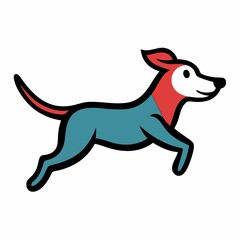 cartoon dog running illustration.