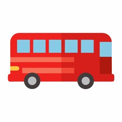 red bus isolated on white background