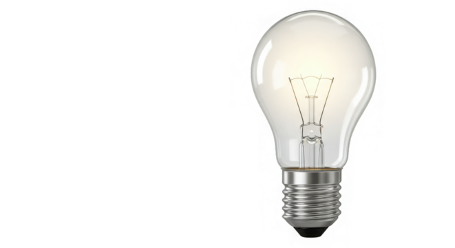 Illuminated light bulb against a dark backdrop showcases innovation and bright ideas conceptually