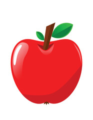 Vibrant Red Apple Illustration Fresh Fruit Graphic Design Element