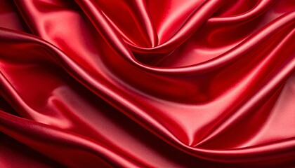 Obraz premium Dark red glossy silk cloth texture close view background