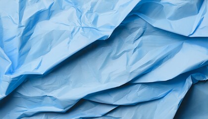 Obraz premium crumpled pastel blue paper empty sticker mockup sheet transparent background revealing intricate wrinkled surface and delicate texture