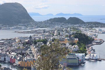 Beautiful landscape of Alesund city in the summer, Norway