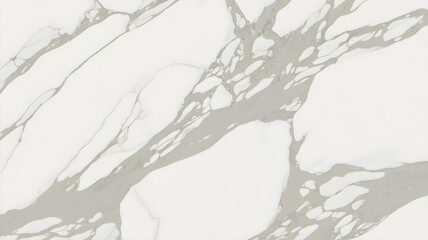 Full-frame 2D statuario marble slab with soft grey flowing veins across a crisp matte white surface.