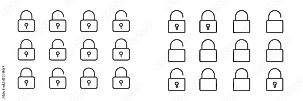 Poster pattern of locks and open pads on a clean background featuring a minimalistic design theme