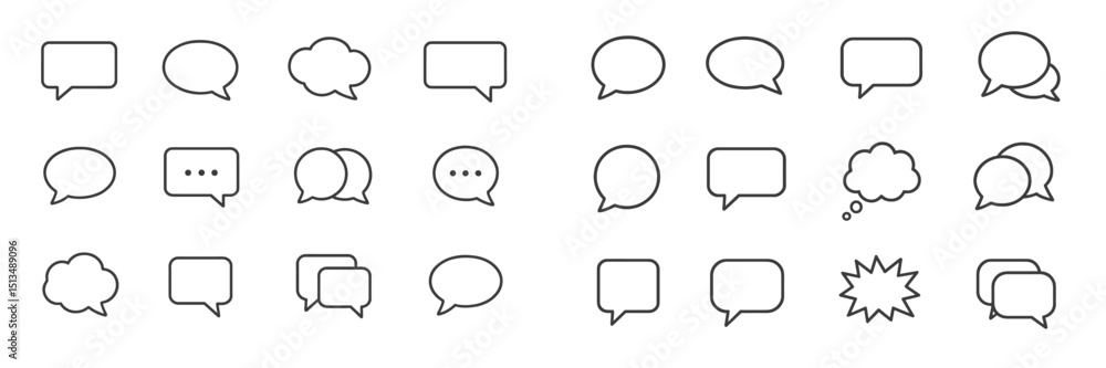 Aufkleber collection of various speech bubble shapes suitable for design projects and creative expressions