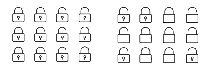 Pattern of locks and open pads on a clean background featuring a minimalistic design theme