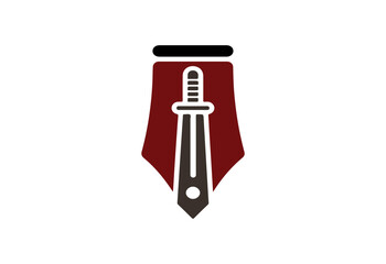Pen and Sword Logo – Creative SVG Icon Design for Writing, Justice, Journalism, Publishing, Law, and Editorial Branding Projects